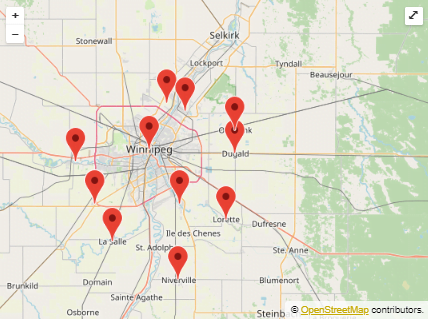 map of the Winnipeg metro area