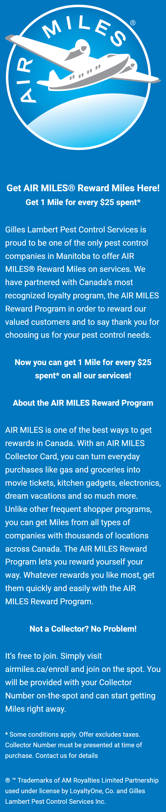 Airmiles information